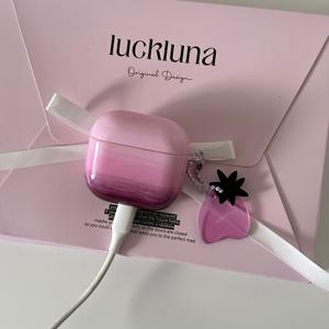 TEMU 포도 보라색 니치 할로 염색 + 펜던트 이어폰 케이스, Apple Airpodspro2 케이스/ 케이스/Airpods4 케이스/Airpods3 케이스/Airpods2 케이스/패션 여성 이어폰 케이스/간편 이어폰 케이스에 적합