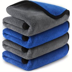 TEMU 초극세사 자동차 타월 4pcs - 고흡수력, 두꺼운 무광 원단, 세탁 및 건조 가능, 크리스마스 시즌 가정용 필수품