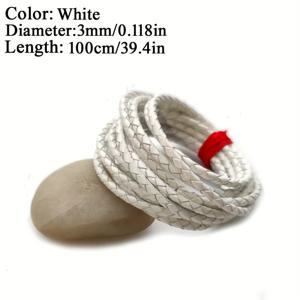 TEMU 1미터 가죽 브레이드 원형 코드 3mm 폭 수제 뜨개질 팔찌 주얼리 액세서리 가죽 코드 소가죽 로프