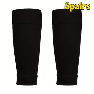 TEMU 신축성 있는 무릎 높이 압박 레그 슬리브 6켤레, 통기성 및 흡습성, 다양한 색상 선택 가능, 운동 성능 및 회복 향상, 남녀공용 스포츠 서포트 양말, 압박 스타킹, 흡습성 원단/프로 축구 정강이 보호대, 단색 편안하고 통기성 좋은 캐주얼한 부드러운 신축성 있는 레그 슬리브, 미끄럼 방지 및 내마모성, 사계절용