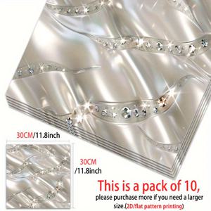 TEMU 10매 팩, 2D 평면 PVC 바닥 타일 스티커, X 11.81인치 (30 X 30cm) 자가 점착 바닥 아트 패턴 스티커, 가정 침실 거실 주방 바닥 장식에 적합 - 패셔너블한 바닥 덮개 제작. PVC 바닥 스티커
