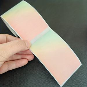 TEMU 1롤 드리미 그라데이션 핑크 열전달 라벨 용지 5*8cm, Phomemo M120 M220 M221 M110 호환, 저널 DIY 장식 스티커, 디저트 가격 태그/포장 박스 스티커, 선물 라벨, 감사 카드 컬러 스티커, 홈/오피스/소규모 비즈니스용 자체 접착 라벨 스티커
