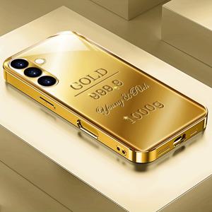 TEMU 휴대폰 케이스 - 트렌디하고 창의적인 질감, S25 Ultra, S24 Ultra, S23 Ultra, S22 S21 A52 A55에 적합한 금도금 반투명 휴대폰 케이스, 라이트 럭셔리 하이엔드, 패셔너블하고 아방가르드, 크리스마스 선물