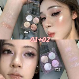 TEMU 2pcs 아이섀도우 팔레트 글리터 펄 쉬머 아이메이크업 월광 컬러 초미세 펄 파우더