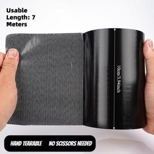 TEMU 1롤 제품 폭 10Cm X 길이 7M 검정색 확장된 천 베이스 테이프 단면 강력 고점도 차광 프라이버시 창문 밀봉 스티커 밀봉 스트립 접착 테이프, 덕트 테이프