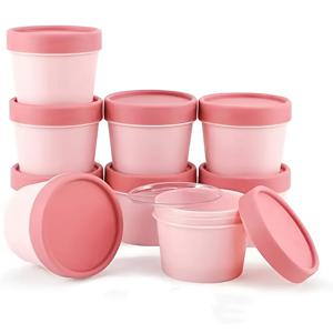 TEMU 9개 리필형 100ml 원형 플라스틱 용기 세트, 여행용으로 완벽, 누출 방지, 크림 및 로션 샘플 보관에 이상적