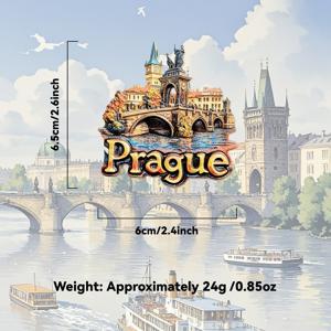 TEMU 1개 프라하 체스키 락 Bridge 3D 냉장고 자석, 중앙 유럽 건축 창의적인 레진 자석 타일, 여행 장식 냉장고 자석, 주방 창의적인 장식, 유명 풍경 자석 타일, 여행 애호가 창의적인 홈 홈 선물