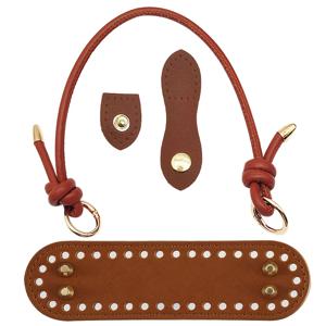 4개 직조 가방 손잡이, PU 스냅 패스너 가방 추가, 수제 가방 잠금 장치, 코바늘 가방, 니트 핸드백 교체 스트랩에 적합