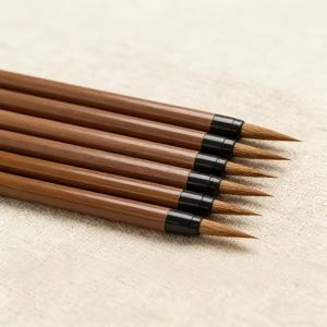 육수 손으로 제작한 윤곽 붓 세트, 소정체 서예용 붓, 서재의 네 가지 보물 예술 도구, 극세모 윤곽용 붓