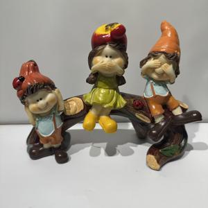 TEMU Three 과일 레진 장식, 듣지 않음, 보지 않음, 말하지 않음 만화 나무 줄기 작은 사람 거실 데스크탑 귀여운 장식 공예