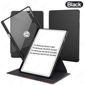 TEMU 삼성 Tab S9 11인치 2023, 삼성 Tab S9/S10 .9인치 2023 2025, 삼성 Tab S10 Lite 10.9인치 2025 케이스, 360도 회전 스탠드 커버, 필통 포함 투명 후면 쉘, 자동 수면/깨우기 기능