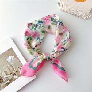 TEMU 새로운 여성용 프린트 새틴 정사각형 57.99cm, 패셔너블하고 활용도 높음, 촉감이 부드러움, 경량 디자인, 목도리, 헤어밴드 또는 헤어 액세서리로 적합