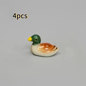 TEMU 세라믹 매화 오리 젓가락 받침 4개 | 귀여운 오리 모양 식기 홀더 | 젓가락꽂이, 숟가락 받침, 포크 스탠드 | 얼룩 방지 식기 스탠드 | 가정용 식탁 장식 소품