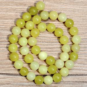8mm 천연 올리브 자스퍼 라운드 비즈, 주얼리 제작용, 목걸이 팔찌 귀걸이 주얼리 용품, 스트랜드당 48-48개
