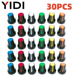 YIDI 30개 세트, 6가지 색상 X 5개 회전 스위치 노브 AG2 혼합 세트, WH148, 15X17mm 스위치 캡 키트, 디머, 볼륨 조절 노브 커버 키트에 적합