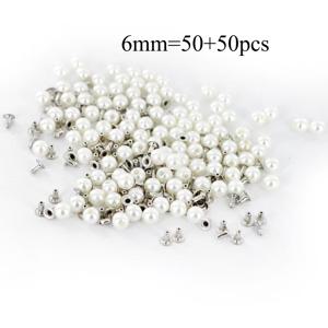 TEMU 하프홀 인조 진주 리벳 50세트, 의류, 모자, 가방, 신발, 액세서리, 신부 베일 장식용 DIY 재봉에 적합