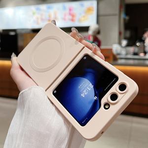 TEMU 삼성 갤럭시 Z 플립 6 7용 TPU 마그네틱 케이스, 순수 컬러 소프트 무선 충전 커버, 삼성 갤럭시 Z 플립 3 4 5 6 5 5G용 가방