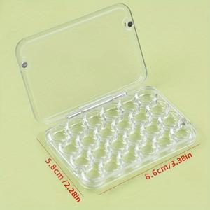 24구 자석 수채화 팔레트 박스, 0.8ml 페인트 디스펜서 (투명 뚜껑 포함), 휴대용 미니 모이스처라이징 케이스 ( 및 취미 생활자용), 아크릴 소재, 무독성 및 무취