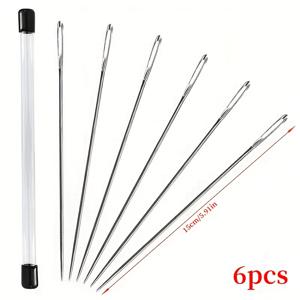 6개입 (100mm 3개 + 150mm 3개) 또는 6개입 (100mm) 또는 6개입 (150mm) 초장 바늘, 가정용 대형 바스팅 바늘, 손바느질, 공예 자수 및 뜨개질에 적합