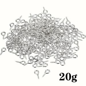 TEMU 20G (약 250개) 4*8mm 철제 미니 스크류 아이핀 아이렛, 나사산 걸쇠 커넥터 펜던트 (레진 몰드, 주얼리 제작용), 후크