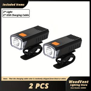 TEMU 자전거 조명 2개, USB 충전식 전조등, 3가지 모드, 모든 종류의 자전거(산악자전거 및 로드자전거 포함)에 적합, 야간 라이딩 및 사이클링 애호가용, 남성 및 여성 선물용