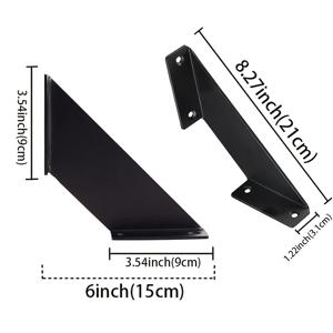 2개 세트 헤비듀티 코너 브래킷, 6인치(약 15cm) 다용도 금속 브래킷, 벽 선반 및 캐비닛 지지대