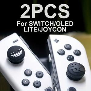 TEMU 2개입 소프트 미끄럼 방지 실리콘 캡 - NS 스위치 1/Oled/Lite/Joy-Con용 스마일이 귀신 창의적인 디자인 | 내구성, 게임 경험 향상, 편안한 그립감, 간편한 설치, 이상적인 게이머 선물