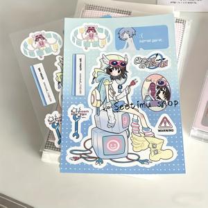 TEMU 1개 1개 조각 한국 애니메이션 스티커 - 저널링, 플래너 & 스크랩북용 - PVC 글리터 스티커, 반짝이는 한국 드라마 캐릭터, 광택 & 불규칙 컷아웃