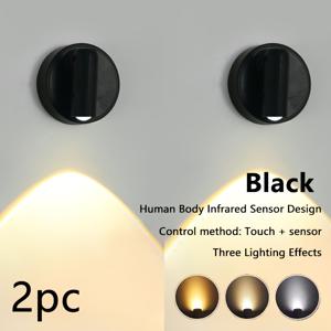 1/2개 3색 LED 스마트 모션 센서등, 인체 감지등, 홈 앰비언트 조명, USB 야간 조명, 휴대용 모션 센서, 로맨틱 장식 야간 조명, 자동 주야간 구분, 적합한 곳: 침실, 식당