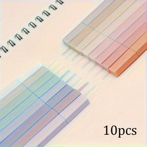 10개 세트 플랫헤드 디자인 소프트팁 형광 마커, 누수 및 흘림 없음, 다이어리, 학교, 사무용품에 이상적—완벽한 부활절 선물