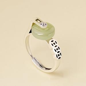 TEMU 레트로 클래식하고 우아한 궁궐 스타일 평화 버클 오픈 링, 여성용 라이트 럭셔리 중국풍 반지, 각인 동전 패턴, 회전식 반지, 데일리 착용용 주얼리 반지 액세서리