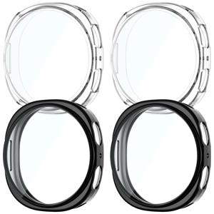 삼성 8 호환 소프트 TPU 투명 케이스 및 화면 보호 필름 포함 4개 세트, 워치 8 40/44mm 케이스용, 스마트워치 액세서리용 보호 커버, 남아용 선물