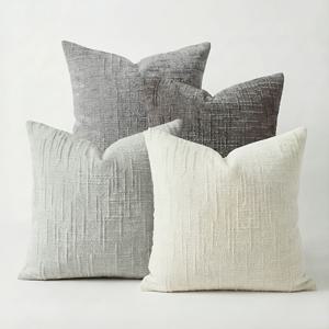 4개 세트, 스타일 소프트 쉐닐 텍스처 홈 장식 쿠션 커버, 18In X 18In, 러스틱 액센트 솔리드 쿠션 커버, 봄 여름 가을 겨울에 적합, 아늑한 농가 스타일 베개 커버, 소파 침대 거실용, 4개 세트