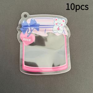 미니 귀여운 만화 자동 밀봉백 10개, 투명 PVC 사랑스러운 지퍼백, 여아 및 공예 애호가에게 적합, 보석류, 사탕, 소형 액세서리 보관, 선물 포장, 파티 답례품용, 재사용 가능하고 내구성 좋음, 여러 귀여운 패턴 선택 가능