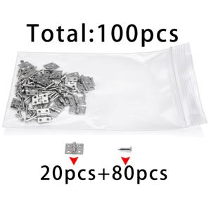 TEMU 은색 미니 경첩 10x8 10개 + 은색 경첩 못 80개, 총 100개. 수공예 목재 공예품 선물 상자용 플립탑 경첩, 소형 건축 모형 캐비닛 도어 하드웨어 액세서리용 소형 평평한 경첩