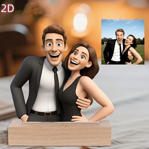 TEMU 맞춤형 3D 만화 도끼 브랜드 - AI 디자인 맞춤 사진 프레임, 생생한 색상, 완벽한 발렌타인데이 선물, 커플, 데스크탑 장식, 데스크탑 장식|만화 스타일 인물 사진|튼튼한 도끼, 발렌타인데이 장식