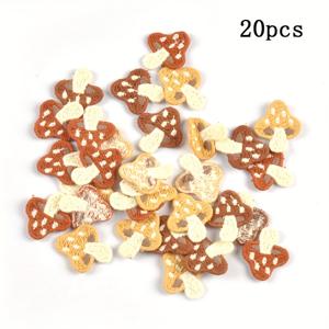 20개 2*2.3Cm 다색 미니 버섯 패턴 천 패치, 접착제 없음, DIY 수제 의류 장식 용품, 의류, 모자, 헤어 액세서리에 적합합니다.