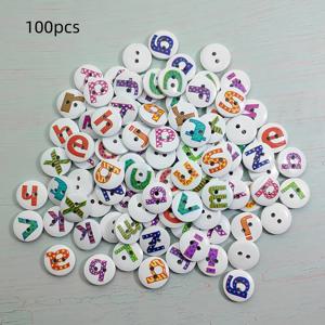TEMU 100개 15mm 흰색 베이스 페인트 글자 나무 단추, DIY 글자 프린팅용 나무 단추, 페인팅, 가방, 옷, 바지, 실내 파티룸 장식용 핸드메이드 단추