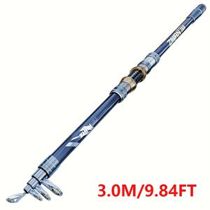 TEMU 초경량 초강력 고탄소 섬유 텔레스코픽 바다낚시대 (2.1m/6.89ft ~ 3.6m/11.81ft) - 컴팩트 스피닝 로드, 인서트 디자인, 중간 액션, 바다 암석 낚시 및 롱캐스팅에 이상적, 초보자와 전문가용