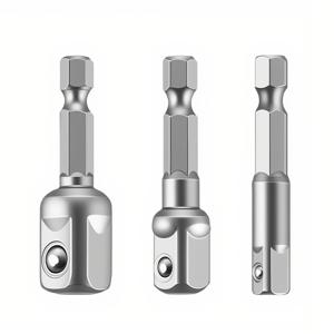 TEMU 3pcs 전기 드릴용 등급 소켓 어댑터, 전동 렌치 연장봉 세트, 등급 어댑터, 육각 핸들-사각 헤드 연결봉, 육각 생크-1/4