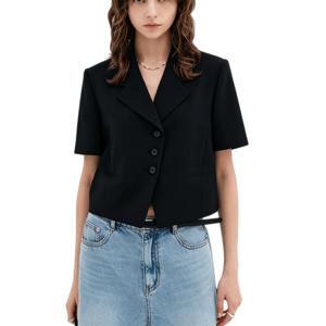 여름 여성용 스몰 슈트, 반팔 재킷, 프로페셔널 웨어, 업무복, 졸업복, 패셔너블한 다용도 탑