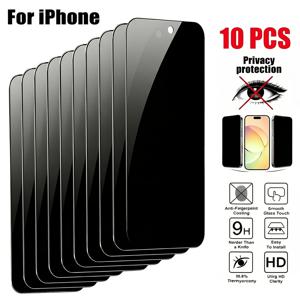 TEMU 아이폰 17 Pro Max/17E/16 Pro Max/17 Pro/17/16/15/14/13/12/Mini/11/Plus/Air/16E/X/Xr/Xs Max/7/8/Plus/Se 2020/2022용 10개 프라이버시 강화 유리 액정 보호 필름, 사생활 보호 강화 유리 9H+ 경도, 케이스 호환, 기포 없음, 간편한 설치