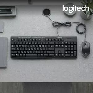 (국내정품) 로지텍코리아 MK200 New 유선 키보드마우스세트 블랙 키스킨포함 한글자판/KH