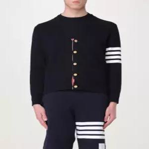 26FW 톰브라운 코튼 밀라노 스티치 4바 V넥 가디건 MKC171A 00219 415 NAVY DOM