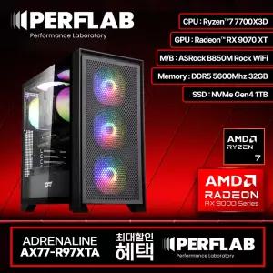 라이젠7 7700X3D RX9070XT 게이밍 컴퓨터 어드레날린 AX77-R97XTA 라데온 그래픽카드 AMD 데스크탑 조립 PC 본체