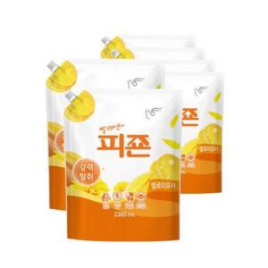 피죤 섬유유연제 세탁  옐로미모사 리필 2300mlX6