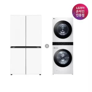 LG 디오스 오브제컬렉션 매직스페이스 냉장고 + LG 트롬 워시타워 (T875MQQ111 + W2421WAMR)