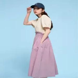 [랩][LAP] 코튼 컬러링 배색 주름 원피스(AQ2WO520) (P003790577)