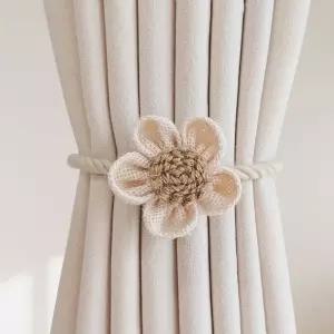 리넨 플라워 악세사리 자석커튼끈 고정끈 스트랩 홀더 커튼자석줄 플라워