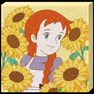 DIY 226SAQ24 보석십자수 빨강머리앤 해바라기와 함께 25X25